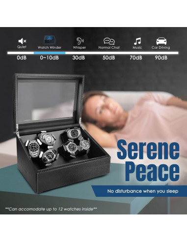 Enrollador de Relojes Automáticos JuviPerpric 6+6 con Luz LED