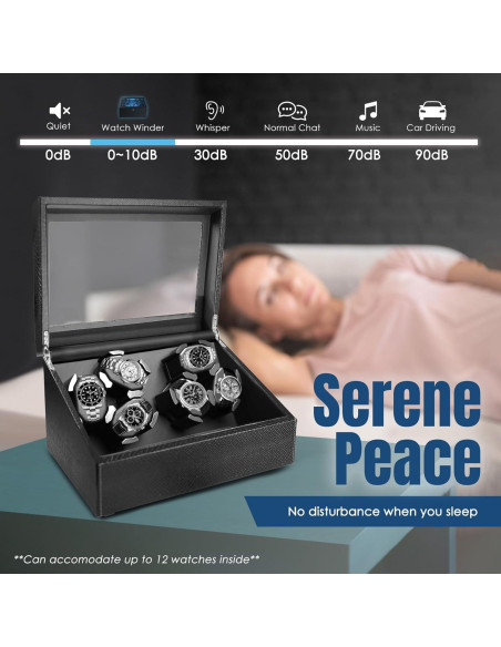 Enrollador de Relojes Automáticos JuviPerpric 6+6 con Luz LED