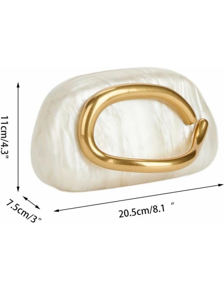 Bolso de Noche Acrílico DEBIMY Beige con Asa de Metal