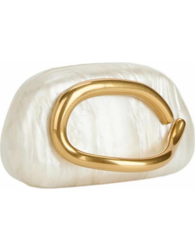 Bolso de Noche Acrílico DEBIMY Beige con Asa de Metal