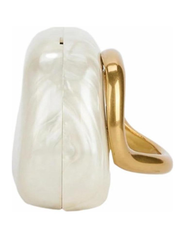 Bolso de Noche Acrílico DEBIMY Beige con Asa de Metal