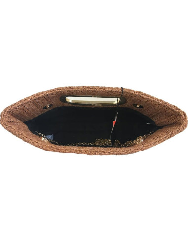 Clutch de Paja Marino con Asa Desmontable y Cadena