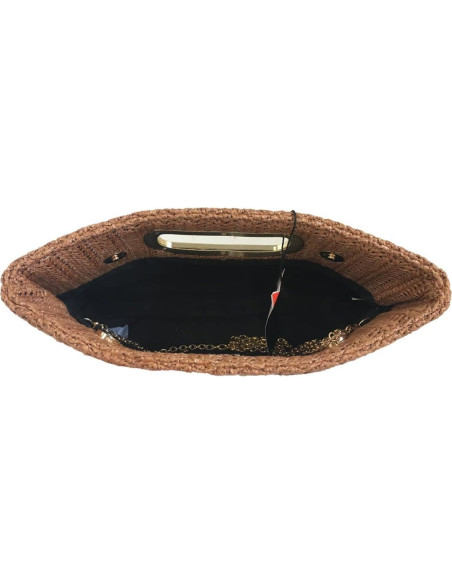 Clutch de Paja Marino con Asa Desmontable y Cadena