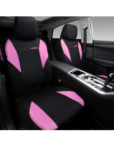 Fundas de Asiento Universales CAR PASS - Juego Completo Negro/Rosa 2