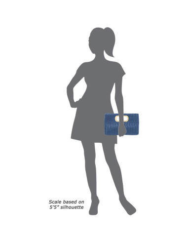 Clutch de Paja Marino con Asa Desmontable y Cadena