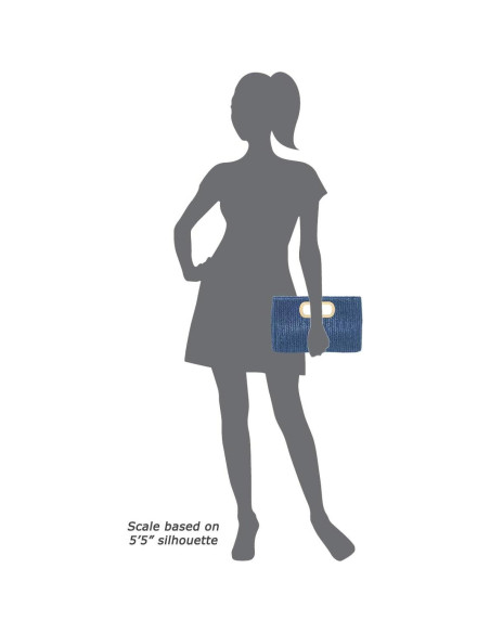 Clutch de Paja Marino con Asa Desmontable y Cadena