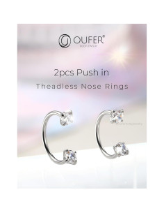 Anillos de Nariz OUFER 316L Acero Quirúrgico 20G 7mm 8mm 2