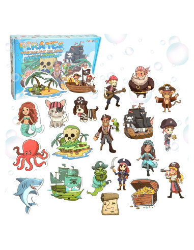 Juguetes de baño de espuma NUBUNI con bolsa de almacenamiento