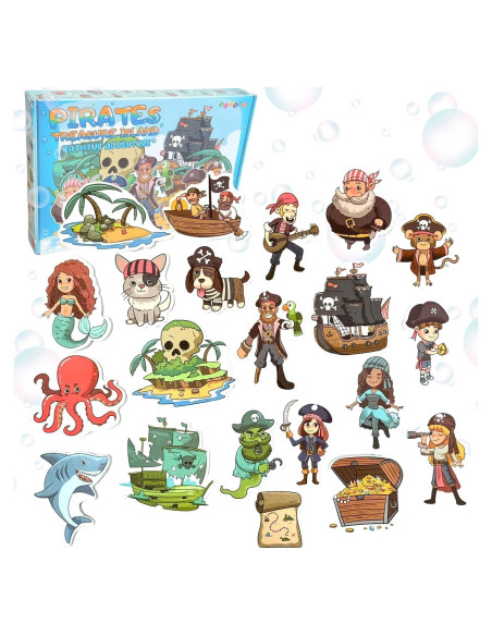 Juguetes de baño de espuma NUBUNI con bolsa de almacenamiento