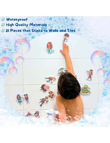 Juguetes de baño de espuma NUBUNI con bolsa de almacenamiento