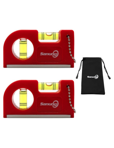 Mini Niveles de Burbuja Magnéticos Sanung - 2 Piezas con Bolsa