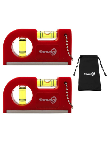 Mini Niveles de Burbuja Magnéticos Sanung - 2 Piezas con Bolsa