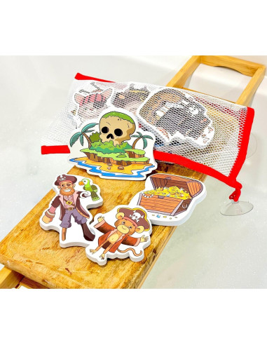 Juguetes de baño de espuma NUBUNI con bolsa de almacenamiento