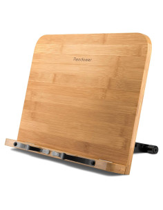 Soporte de Libro de Bambú Readaeer 34x24 cm Ajustable 6 Alturas