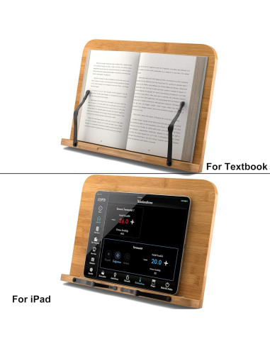 Soporte de Libro de Bambú Readaeer 34x24 cm Ajustable 6 Alturas