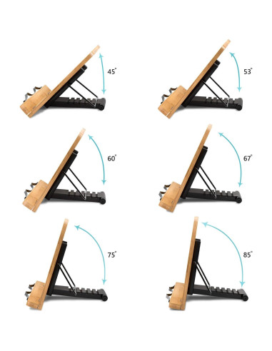 Soporte de Libro de Bambú Readaeer 34x24 cm Ajustable 6 Alturas