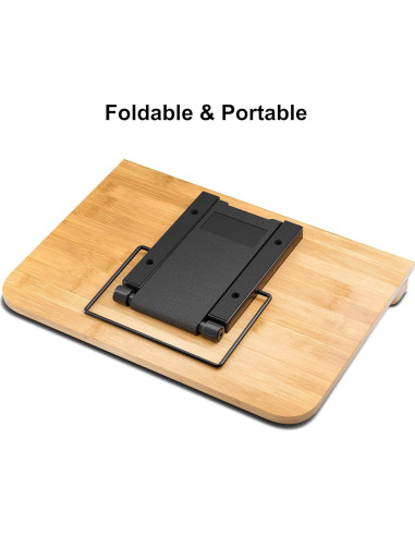 Soporte de Libro de Bambú Readaeer 34x24 cm Ajustable 6 Alturas