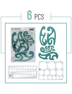 Plantillas de Dibujo Mr. Pen - Curva Francesa y Elipse 6 Pzas 2