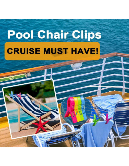 16 Clips de Toalla de Playa ESFUN - Sujetadores Grandes Multicolor