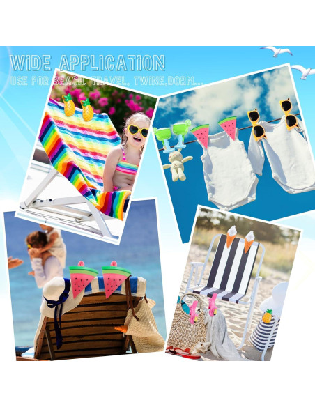 16 Clips para Toallas de Playa Rtteri - Diseño Variado