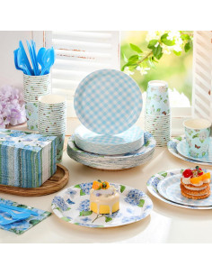 Juego de Platos y Servilletas Desechables Sinmoe 400 Pcs 2