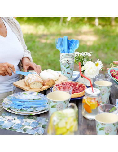 Juego de Platos y Servilletas Desechables Sinmoe 400 Pcs