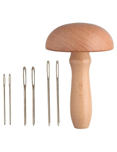 Darnador de Hongos Magnético El Oso Acolchado con Agujas - Herramienta de Costura Ergonómica