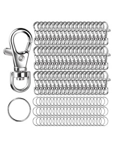LEOBRO 160 Piezas Llaveros de Metal con Clips y Anillos O