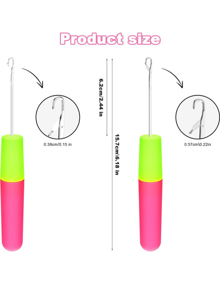 Agujas de Croché para Cabello Oruola 4pcs - 2 Tamaños