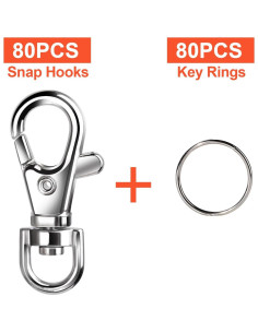 LEOBRO 160 Piezas Llaveros de Metal con Clips y Anillos O 2