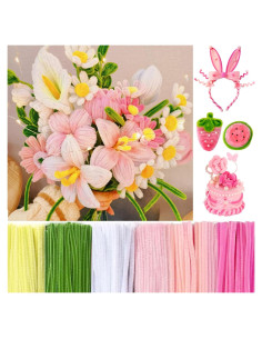 600 Limpiadores de Tubos Chenille MACIOZE 30 cm Rosa Pastel