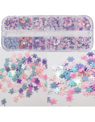 LuckForever Copos de Brillo Iridiscente para Uñas 2 Paquetes