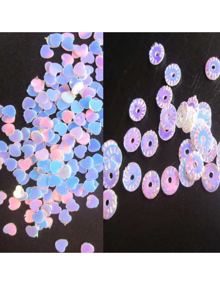 LuckForever Copos de Brillo Iridiscente para Uñas 2 Paquetes