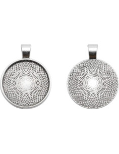 25 Bandejas Redondas Bezel Plata Antigua 25mm Lind Kitchen 2