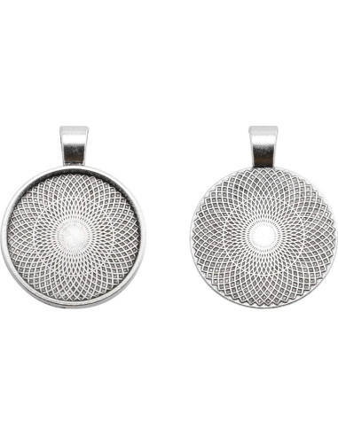 25 Bandejas Redondas Bezel Plata Antigua 25mm Lind Kitchen