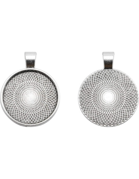 25 Bandejas Redondas Bezel Plata Antigua 25mm Lind Kitchen