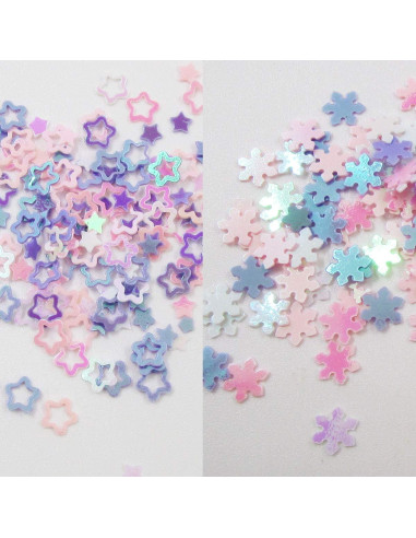 LuckForever Copos de Brillo Iridiscente para Uñas 2 Paquetes