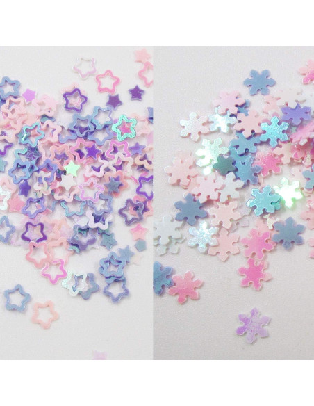 LuckForever Copos de Brillo Iridiscente para Uñas 2 Paquetes