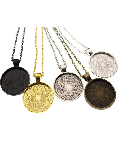 25 Bandejas Redondas Bezel Plata Antigua 25mm Lind Kitchen