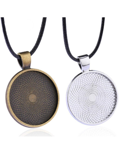 25 Bandejas Redondas Bezel Plata Antigua 25mm Lind Kitchen