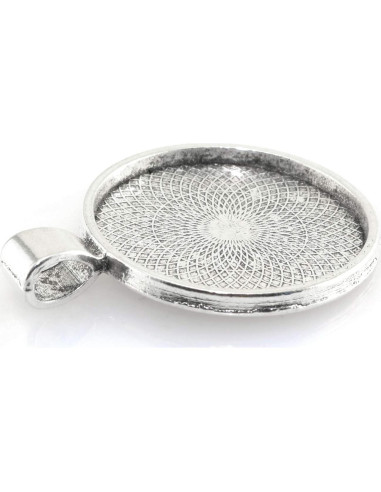 25 Bandejas Redondas Bezel Plata Antigua 25mm Lind Kitchen