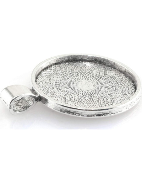 25 Bandejas Redondas Bezel Plata Antigua 25mm Lind Kitchen