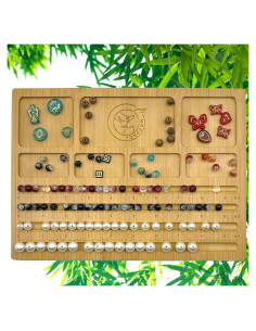 Tablero de Perlas NOAVAOL de Bambú 26x19 cm para Joyas DIY