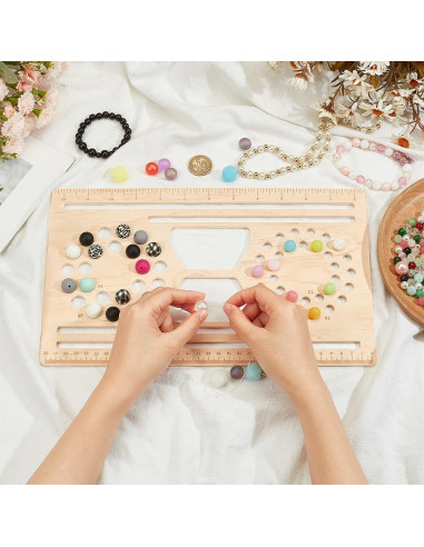 Tablero de Perlas de Madera BENECREAT 33x20 cm para Joyería DIY