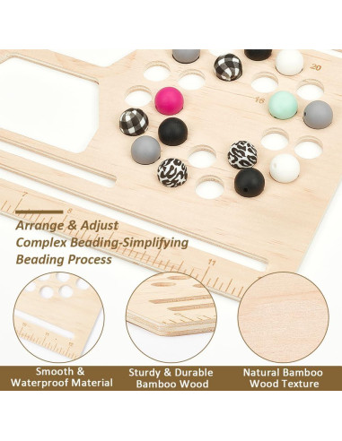 Tablero de Perlas de Madera BENECREAT 33x20 cm para Joyería DIY