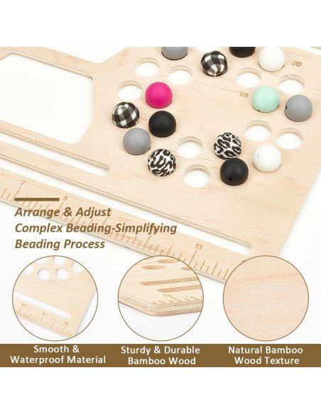Tablero de Perlas de Madera BENECREAT 33x20 cm para Joyería DIY