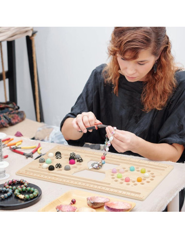 Tablero de Perlas de Madera BENECREAT 33x20 cm para Joyería DIY