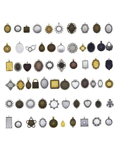 Bandejas de Pendientes Julie Wang 40PCS Bronce y Plata