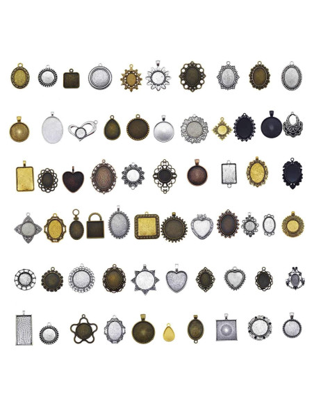 Bandejas de Pendientes Julie Wang 40PCS Bronce y Plata