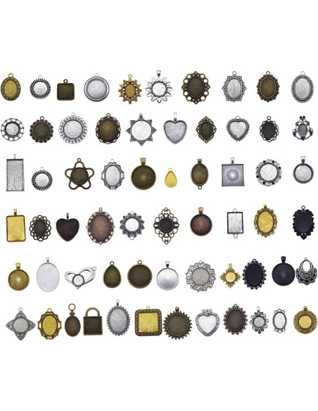 Bandejas de Pendientes Julie Wang 40PCS Bronce y Plata